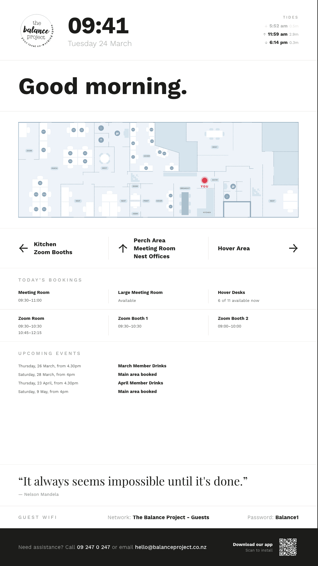 The Balance Project — lobby display